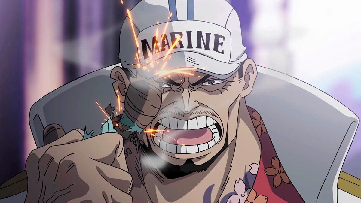 Akainu molesto con los cinco ancianos One Piece