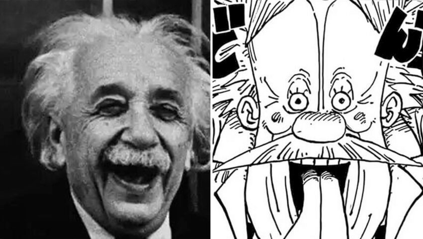 Einstein y el Dr. Vegapunk sonriendo